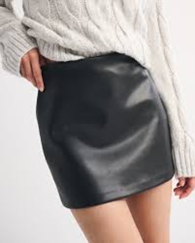 Abercombie & Fitch Black Vegan Leather Mini Skirt